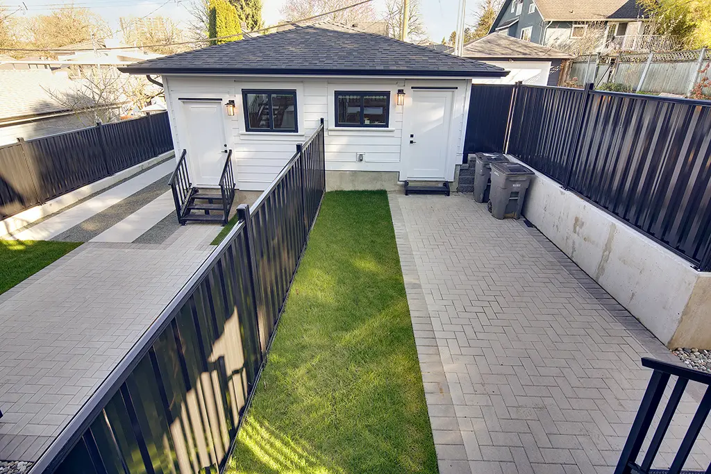 Residence II landscaped backyard