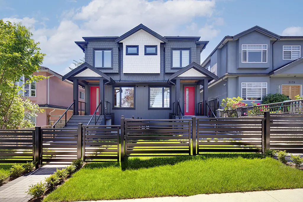Completed contemporary Vancouver duplex